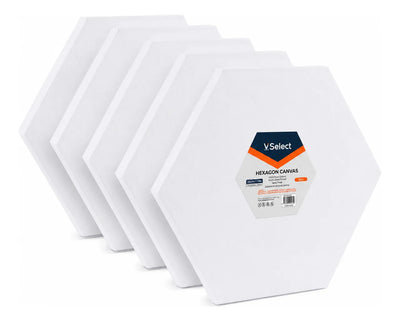 Set 5 Bastidores Hexagonales 20cm Para Pintura Canvas 280g