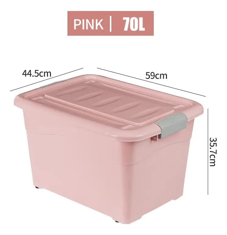 Caja Organizadora Plástica 70 Litros Con Tapa Multiuso