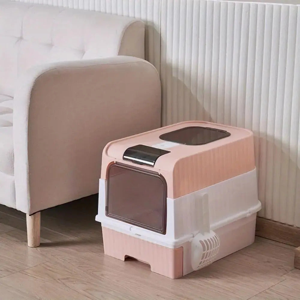 Arenero Caja Sanitaria Para Gatos Cerrado Con Pala