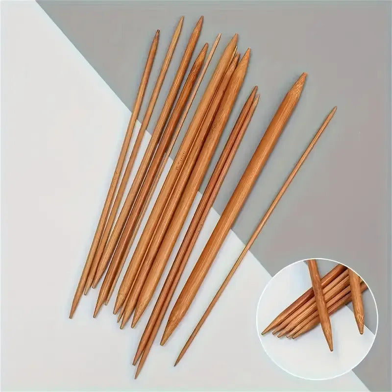 Set 72 Palillos De Madera Doble Punta Para Calcetines 25cm