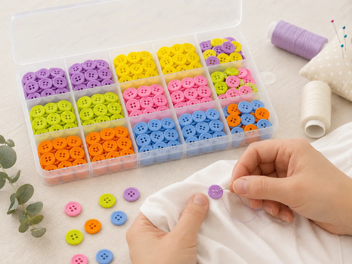 Set 300 Botones Colores 11mm Para Costura Y Manualidades