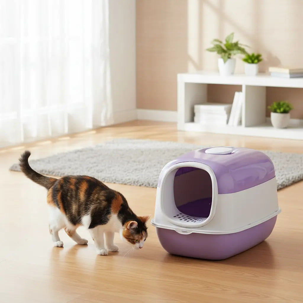 Arenero Caja Cerrada Desmontable Con Pala Para Gatos