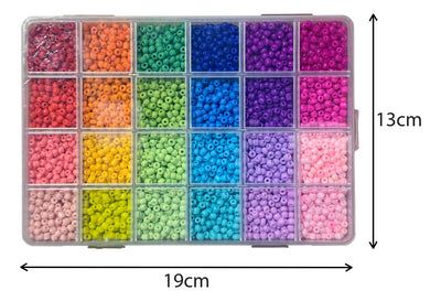 Set Mostacillón 4mm 24 Colores Para Pulseras Bisutería