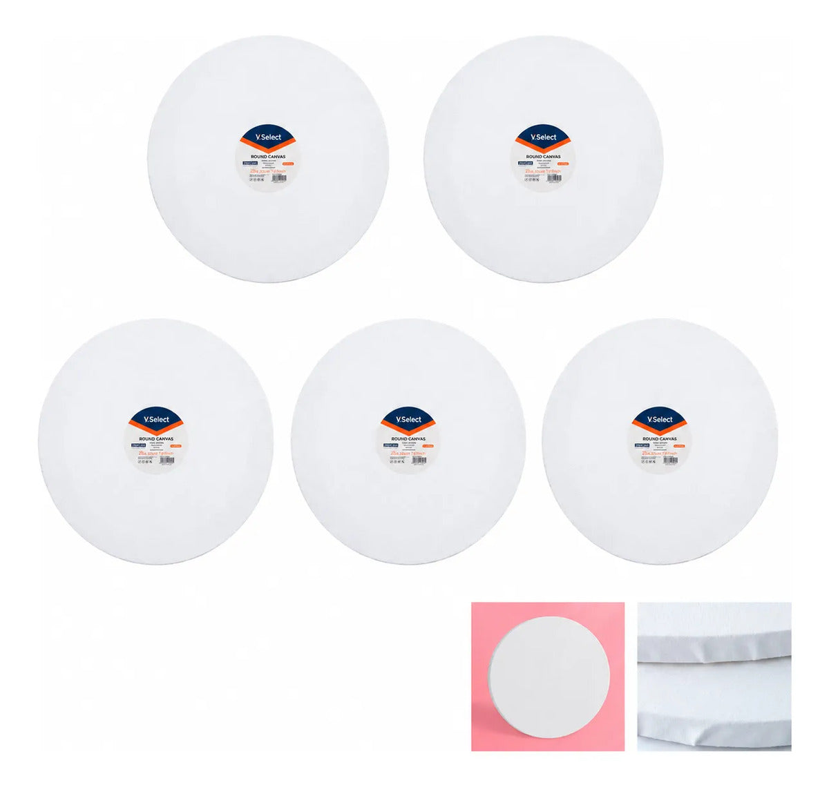 Set 5 Bastidores Circulares 20cm Para Pintar Lienzo De Tela