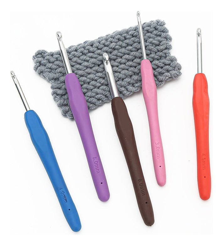 Set De 18 Crochet Con Mango De Silicona Ergonomico 0.5 A 8mm