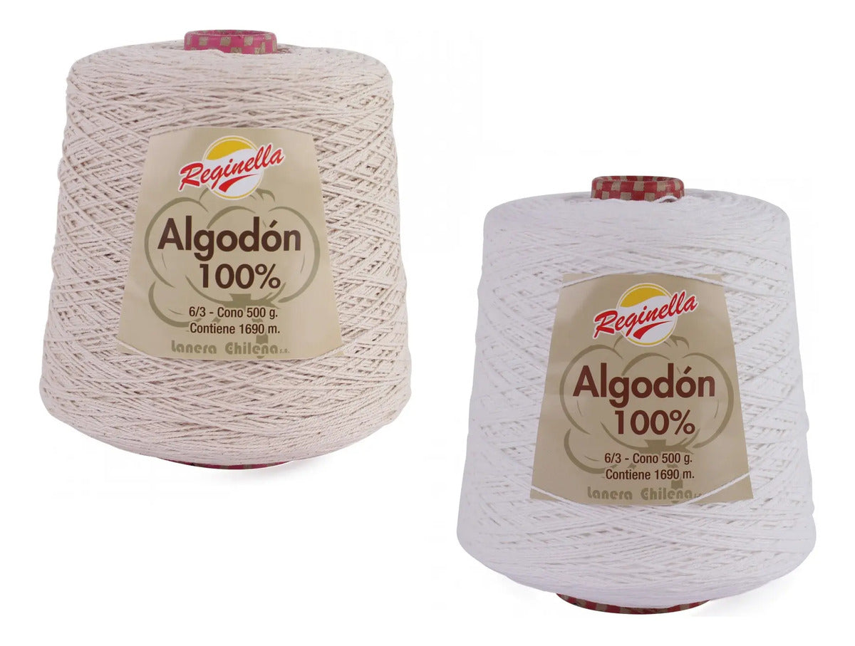 2 X Conos De Algodon 100% Reginella 500grs C/u