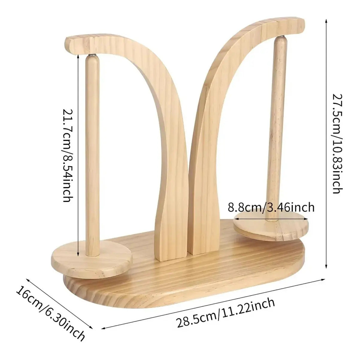 Porta Ovillos Hilos Doble De Madera Ideal Crochet Y Tejido