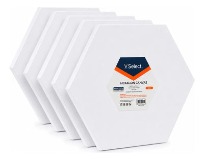 Set 5 Bastidores Hexagonales 40cm Para Pintura Canvas 280g