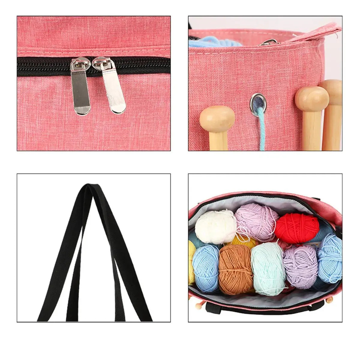 Bolso Organizador Para Tejido Y Crochet Porta Ovillos