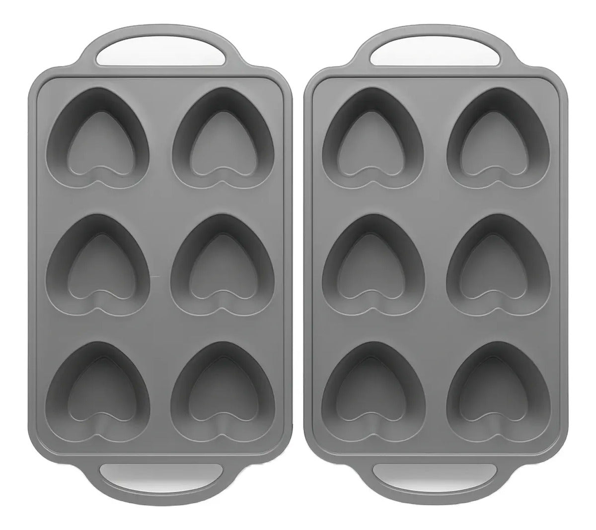 Set 2 Moldes De Silicona Para Cupcake Muffin Forma Corazon
