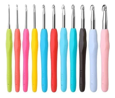 Set De 11 Crochet Con Mango De Silicona Ergonomico