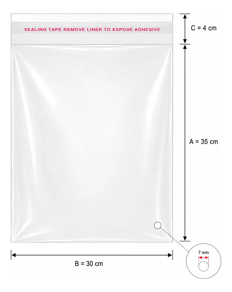 100 Bolsas Tipo Celofán Cierre Con Adhesivo 30 X 39 Cm