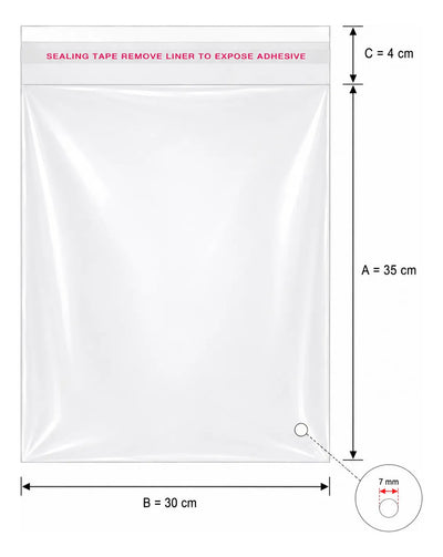 100 Bolsas Tipo Celofán Cierre Con Adhesivo 30 X 39 Cm