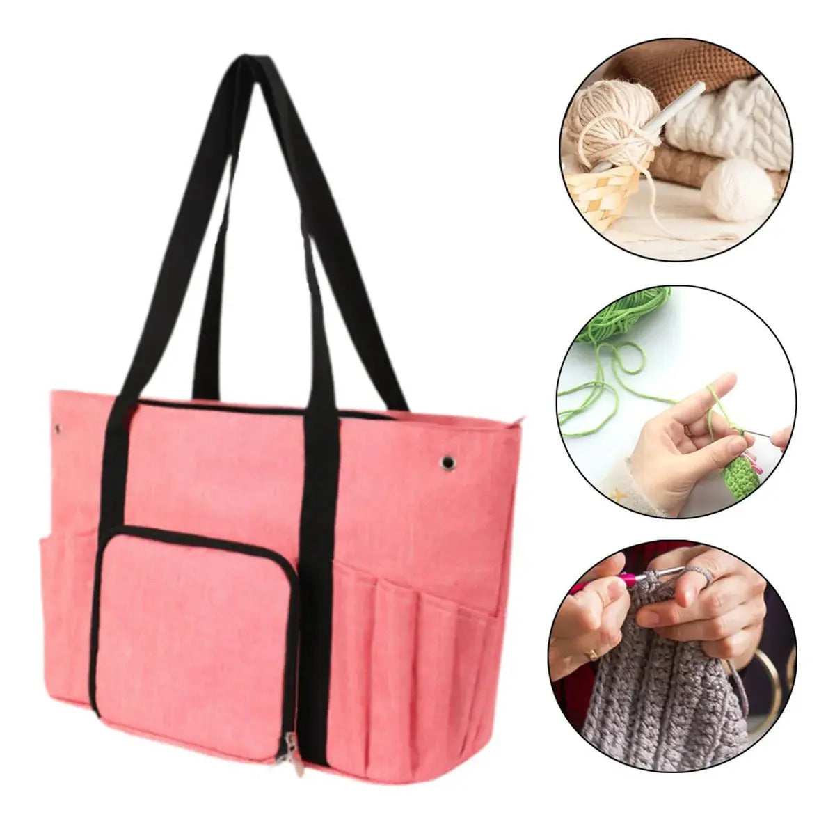 Bolso Organizador Para Tejido Y Crochet Porta Ovillos