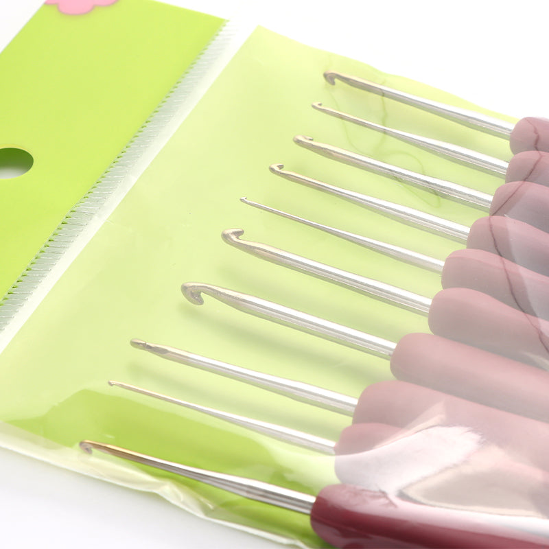 Set 10 Crochet Mango De Silicona Color Rojo 0.6 A 2.75mm