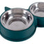 Plato Doble Para Mascotas Perro Gato Comedero Metalico