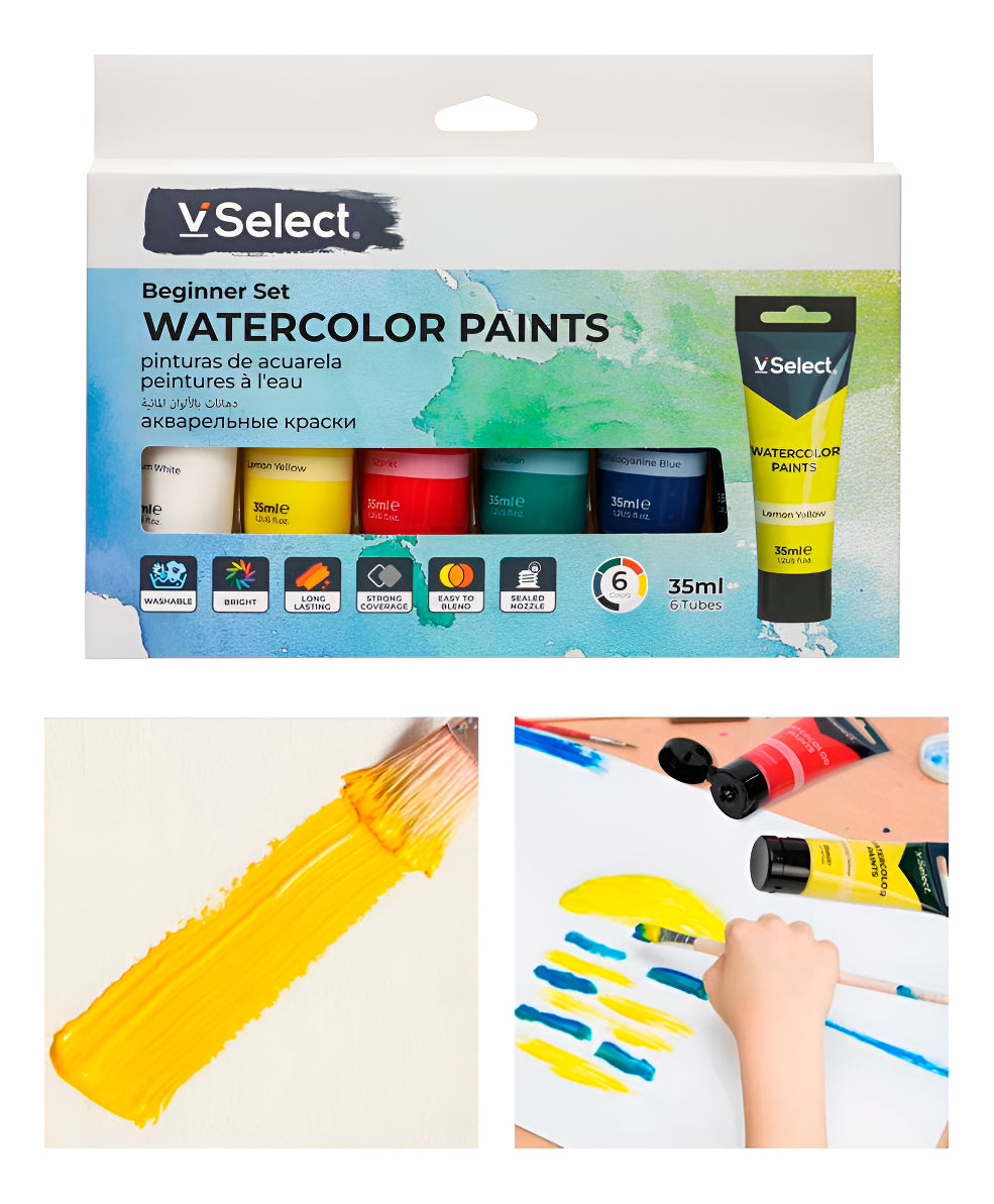 Pintura Acuarela 6 Colores Surtidos 35ml Pack Inicial
