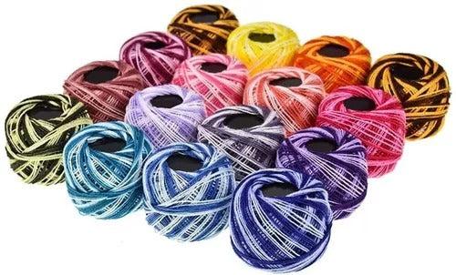 Pack De 16 Hilos Perlé Para Bordado