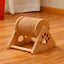 Rascador Rodillo Giratorio Para Gato Con Base De Madera