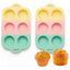Set 2 Moldes De Silicona Tricolor Para Cupcakes Muffin