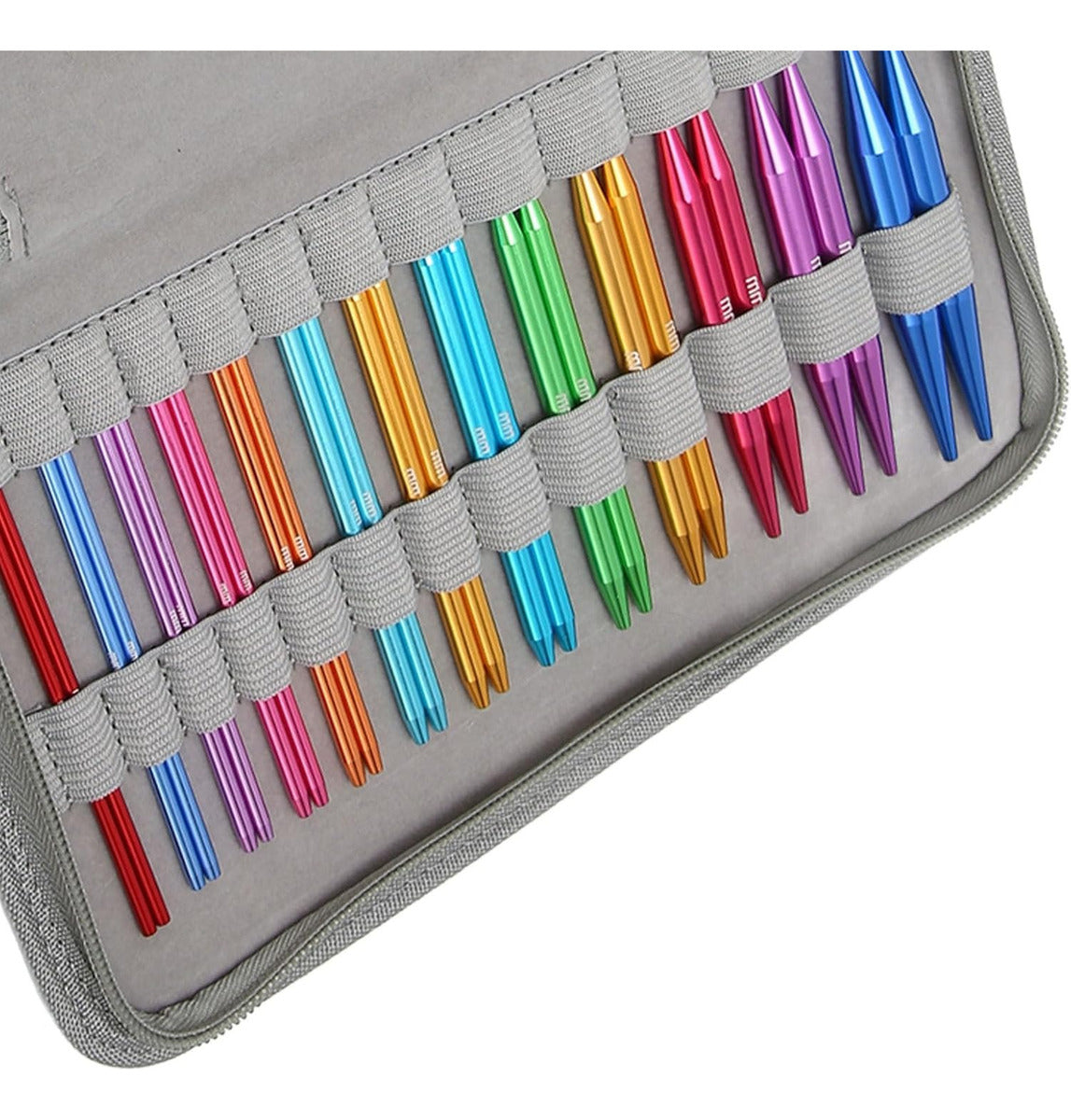 Set Palillos Circulares Intercambiables Para Tejer Y Estuche