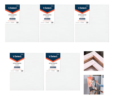 Set 5 Bastidores Para Pintar Lienzo De Tela 50x60cm Algodon