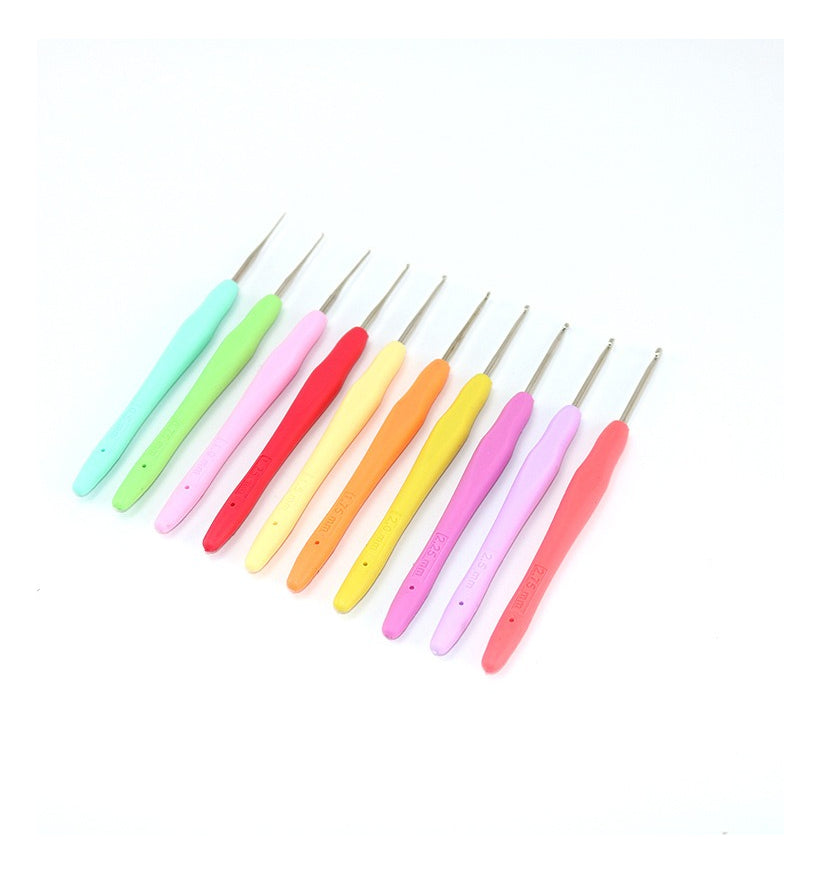 Set De 18 Crochet Con Mango De Silicona Ergonomico 0.5 A 8mm