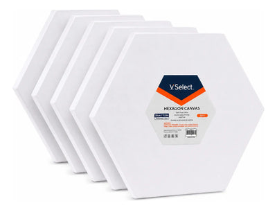 Set 5 Bastidores Hexagonales 30cm Para Pintura Canvas 280g