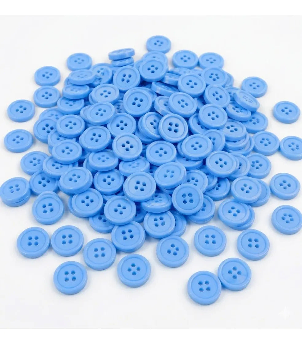 Pack 100 Botones De Resina 11mm Para Costura Y Manualidades