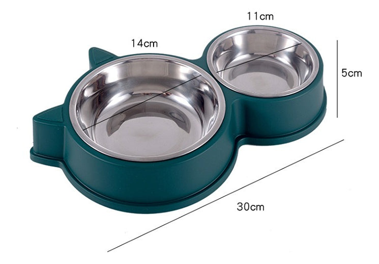 Plato Doble Para Mascotas Perro Gato Comedero Metalico