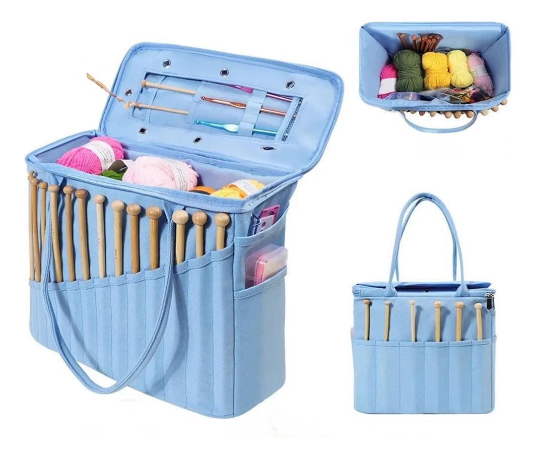 Bolso Organizador Para Tejido Lanas Y Accesorios Para Tejer