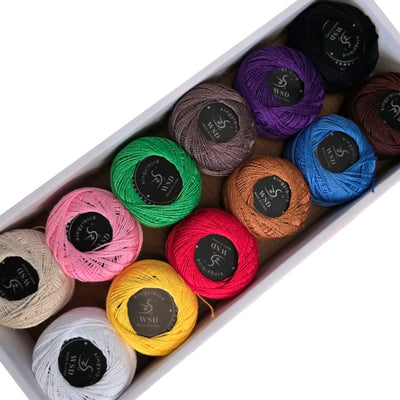 Pack De 12 Hilos Perle 10gr Para Bordado En Caja