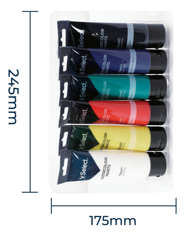 Pintura Acuarela 6 Colores Surtidos 75ml Pack Inicial