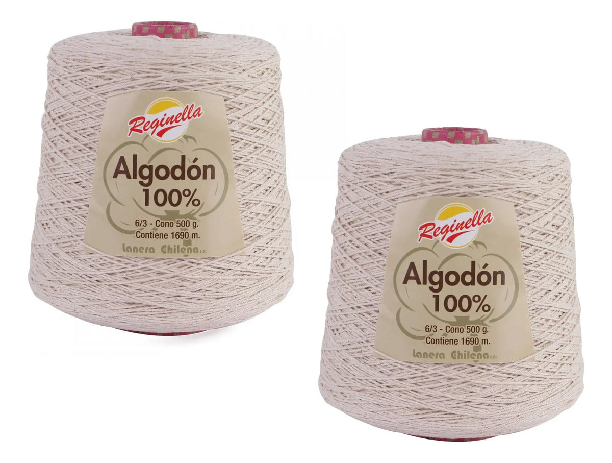 2 X Conos De Algodon 100% Reginella 500grs C/u