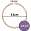 Set De 5 Bastidores De Madera Bambu Para Bordado 13 Cm X 5un