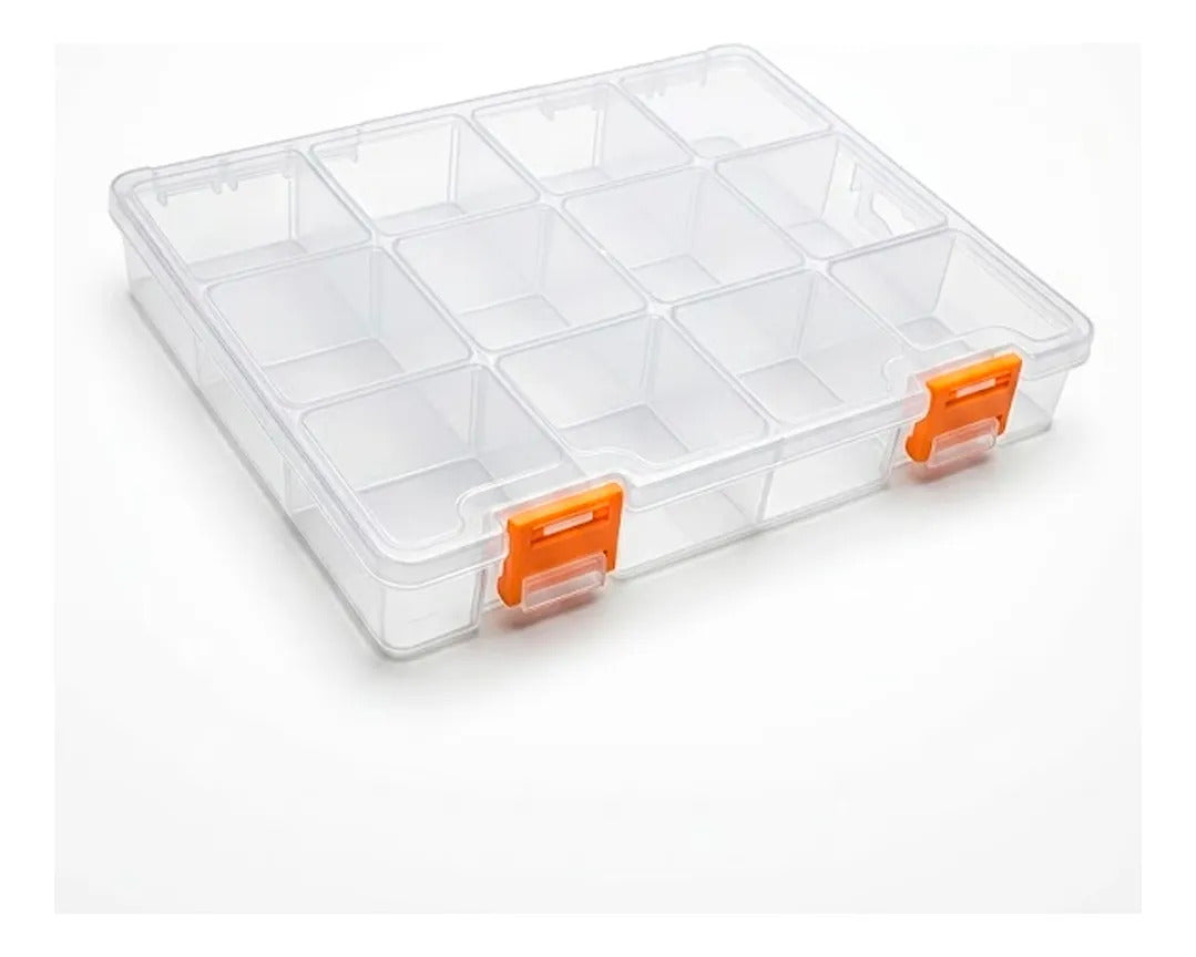 Caja Organizadora Plástica 12 Compartimentos Transparente