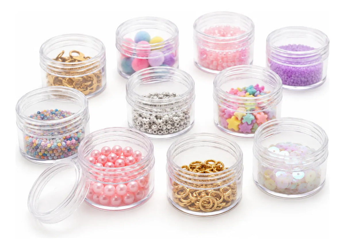 Pack 12 Frascos Organizadores Transparentes 30ml Mostacillas