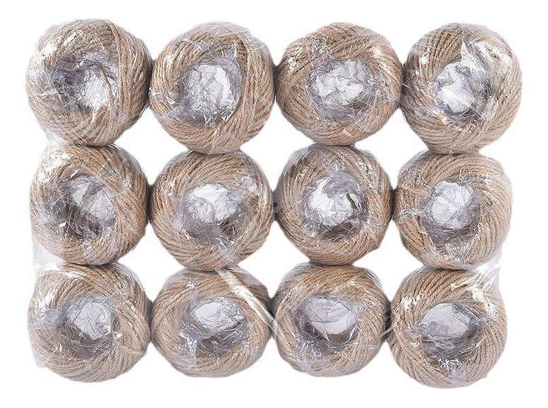 Pack De 12 Ovillos De Yute Natural 3mm 100gr/ovillo