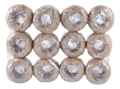 Pack De 12 Ovillos De Yute Natural 3mm 100gr/ovillo