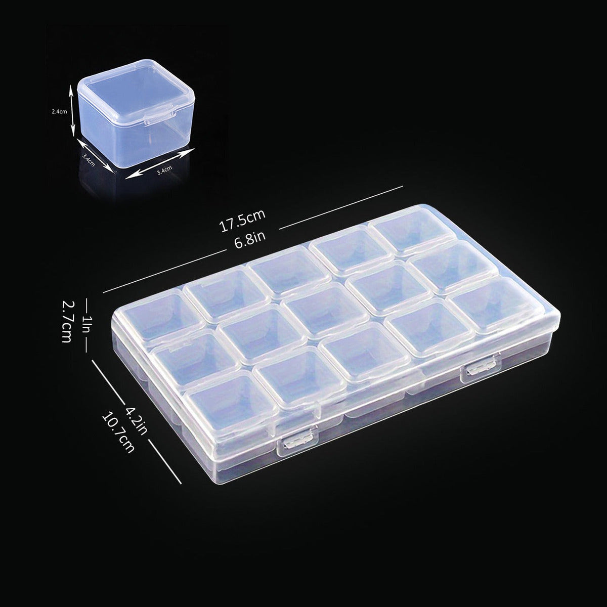 Caja Organizadora Con 15 Envases Para Mostacilla Accesorios