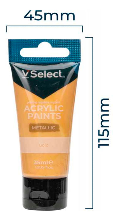 Set 6 Pinturas Acrílicas Colores Metalicos 35ml