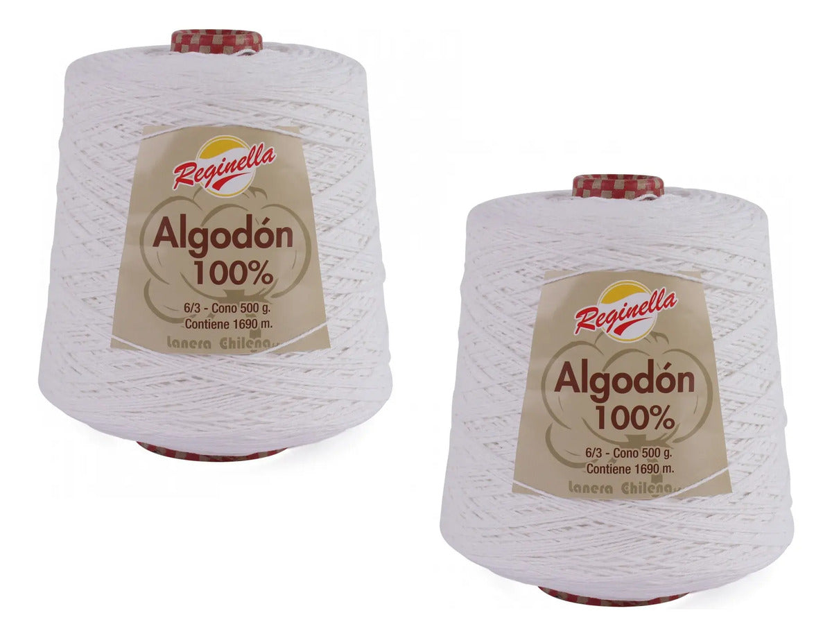 2 X Conos De Algodon 100% Reginella 500grs C/u