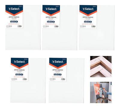 Set 5 Bastidores Para Pintar Lienzo De Tela 30x40cm Algodon