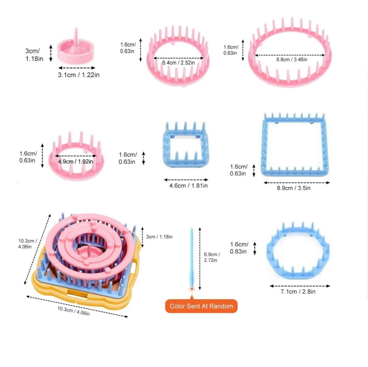 Set Telares Para Hacer Flores Tejidas Y 4 Pomponeras