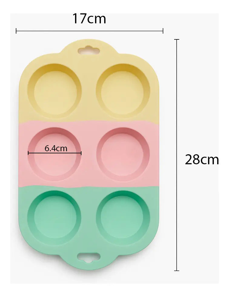 Set 2 Moldes De Silicona Tricolor Para Cupcakes Muffin