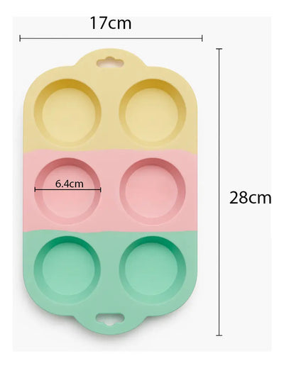 Set 2 Moldes De Silicona Tricolor Para Cupcakes Muffin