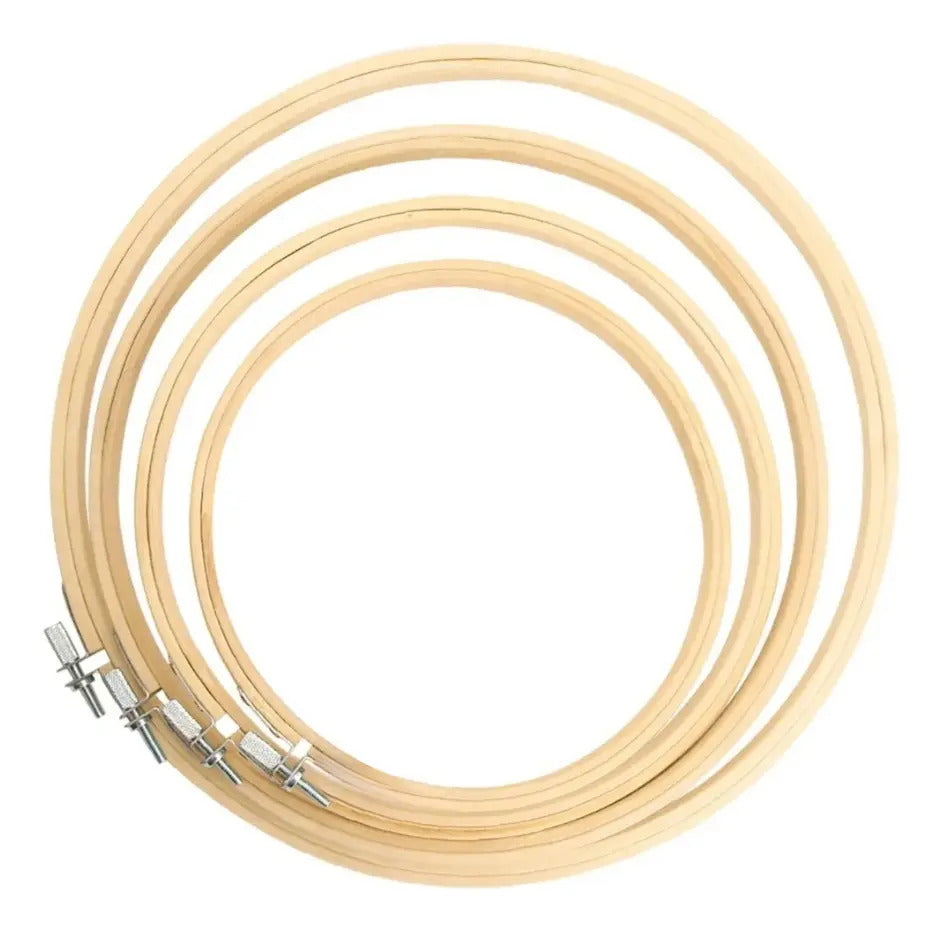 Pack 4 Bastidores De Madera Para Bordado 15, 19, 23, Y 27cm