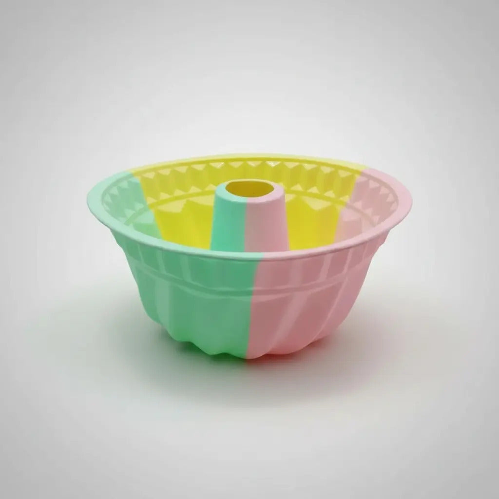 Molde De Silicona Tricolor Para Queque 24cm Diametro