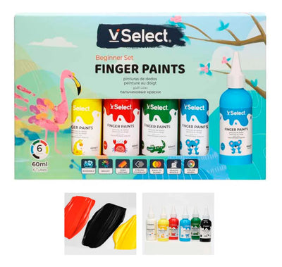 Set Pinturas De Dedos 6 Colores 60ml C/u Lavables