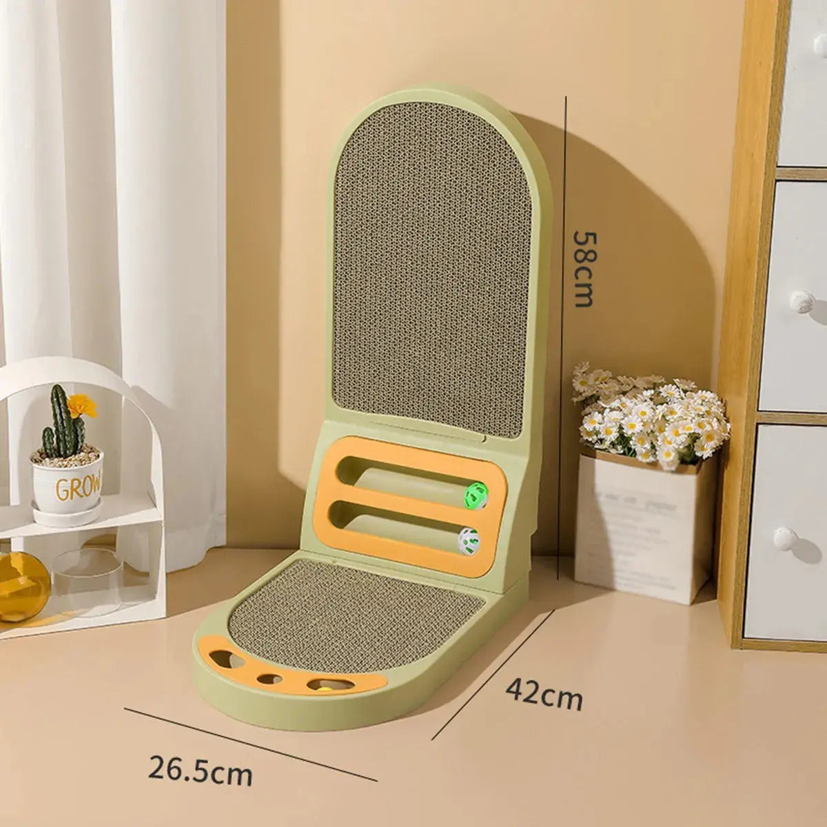 Rascador Vertical Interactivo Para Gatos Con Pelotas